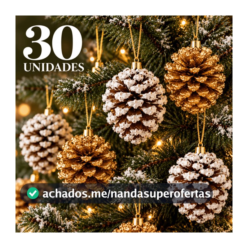 Kit 30 Pinhas Natal Enfeite Natural Decoração Pendente Artesanato Guirlanda Natalina