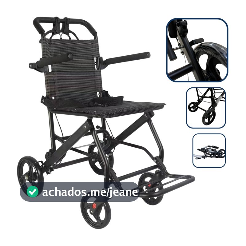 Cadeira De Rodas Leve Compacta De Transporte Idoso Dobrável