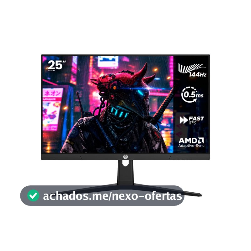 Monitor Gamer Haiz 25'' 144hz 0.5ms 1920x1080 HDR10 Resolução FHD HDMI/DP Painel IPS VESA Alta Taxa de Atualização