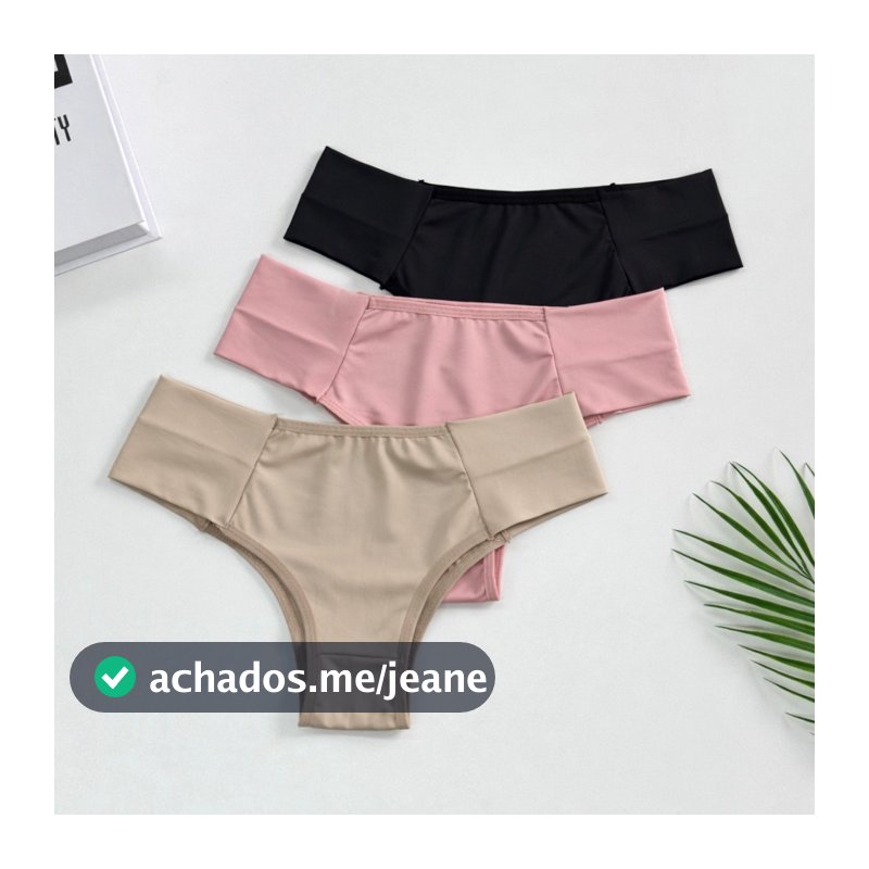 3 Calcinhas Tanga Com Pala Dupla Conforto