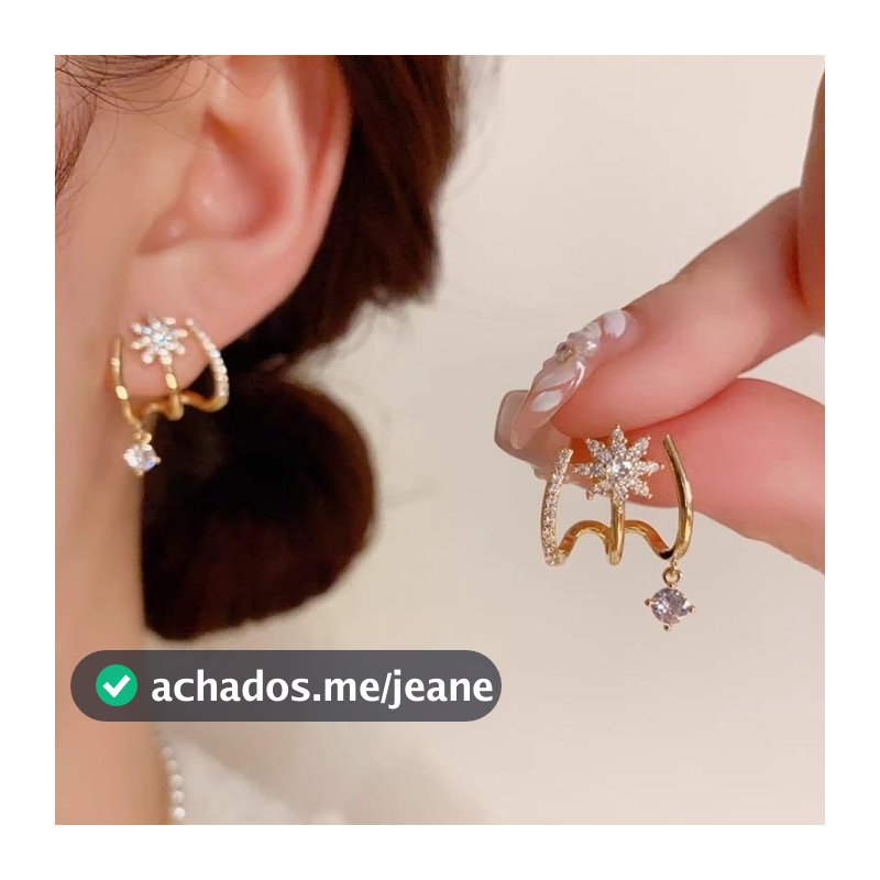Vintage Feminino Bling Balançar Zircone Orelha Studs Piercing Brincos Acessório