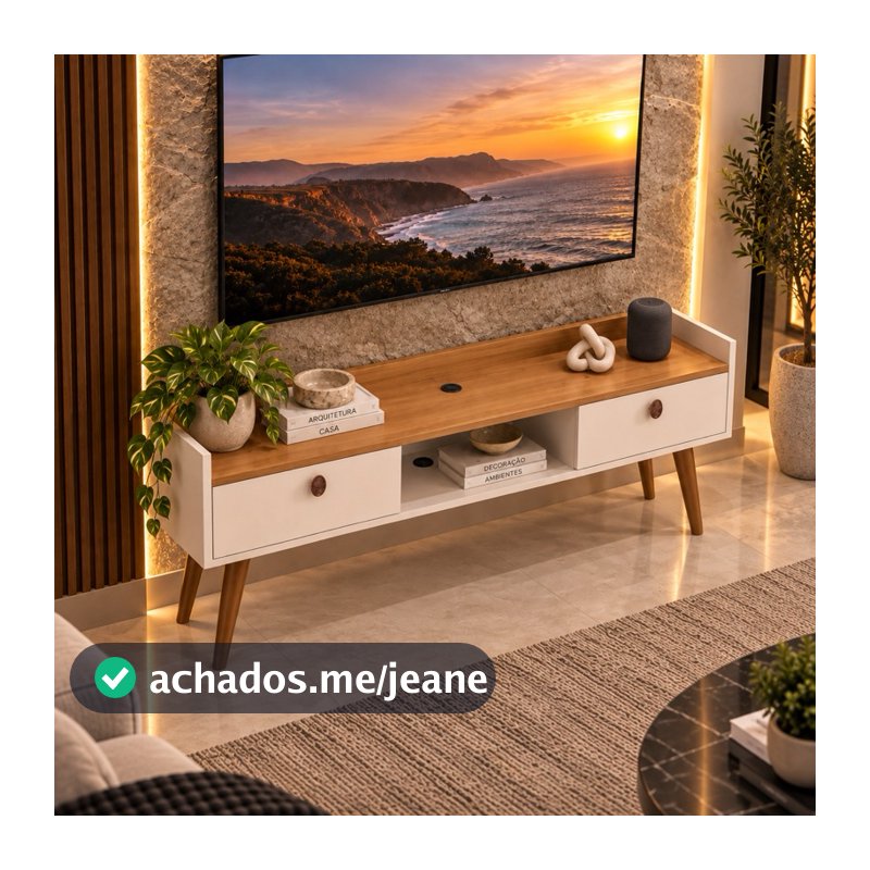 Rack Bancada para TV Estilo Luís XV Retrô – Portas Ripadas | 0,90 Miami ou 1,10 Turim | Pés Luís XV ou Palito - PROMOCAO