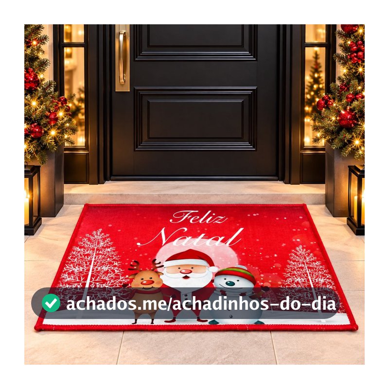 Tapete De Porta Natalino Feliz Natal Antiderrapante