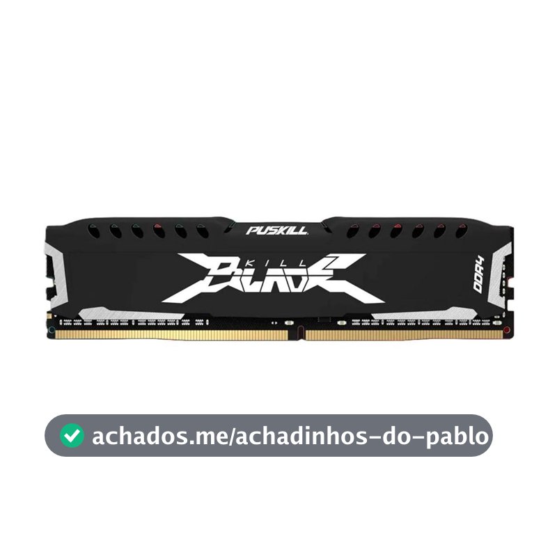 Memória DDR4 Puskill Killblade, 8GB, 3200MHz, Preta, PSK-D4D16M3200B-8G