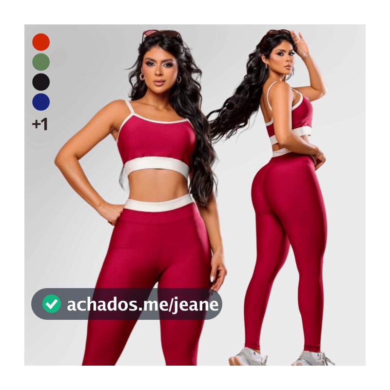 Roupa de Academia Feminina Conjunto Bicolor Fitness Feminino Cintura Alta Zero Transparência