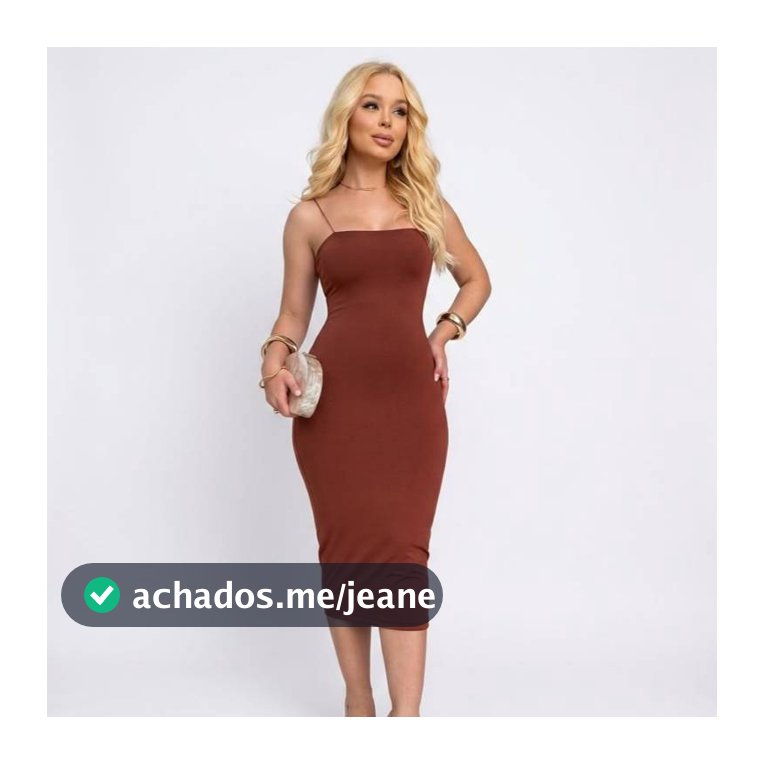 Vestido Midi, Alça Fina, Não Transparente, Elegante, Suplex, forro duplo, forrado
