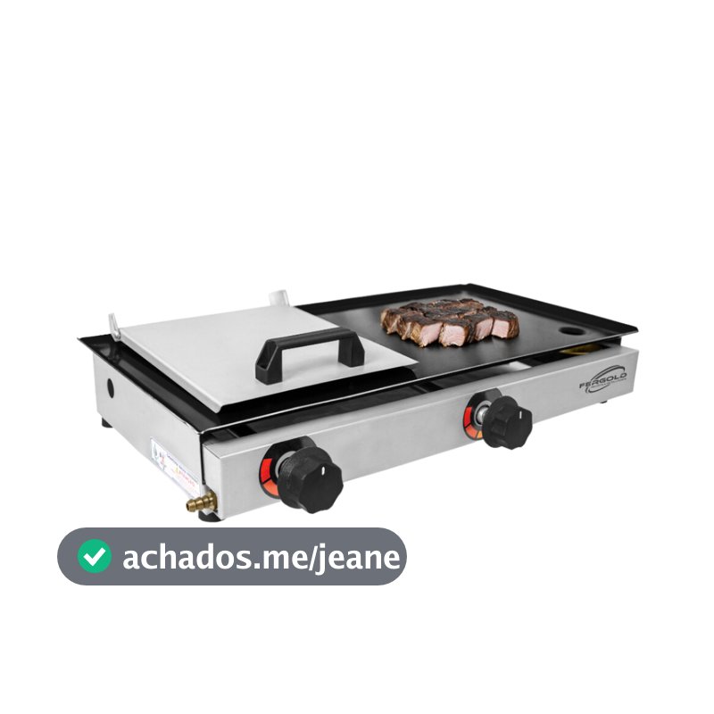 Chapa de Hambúrguer Profissional com Prensa 30x60 Inox á Gás 2Q Chapeira Lanche Bifes Porções