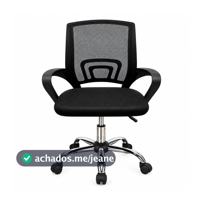 Cadeira Para Escritório Office Baixa Preto Preto Tecido