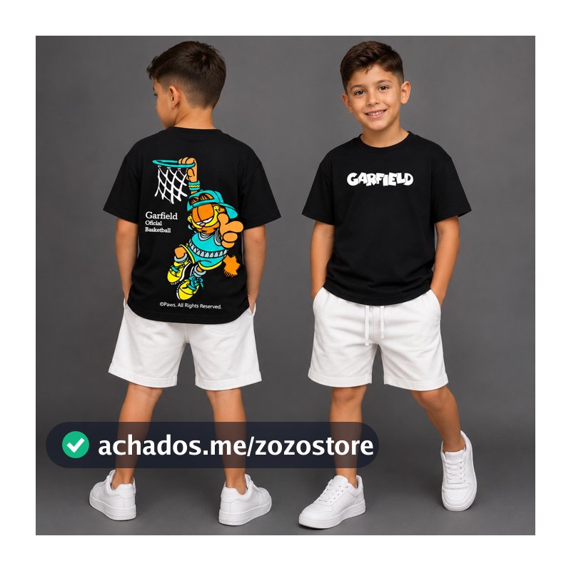 Camiseta Infantil Algodão Criança Streetwear Roupa De Menino Estampa Frente e Verso, LANÇAMENTO