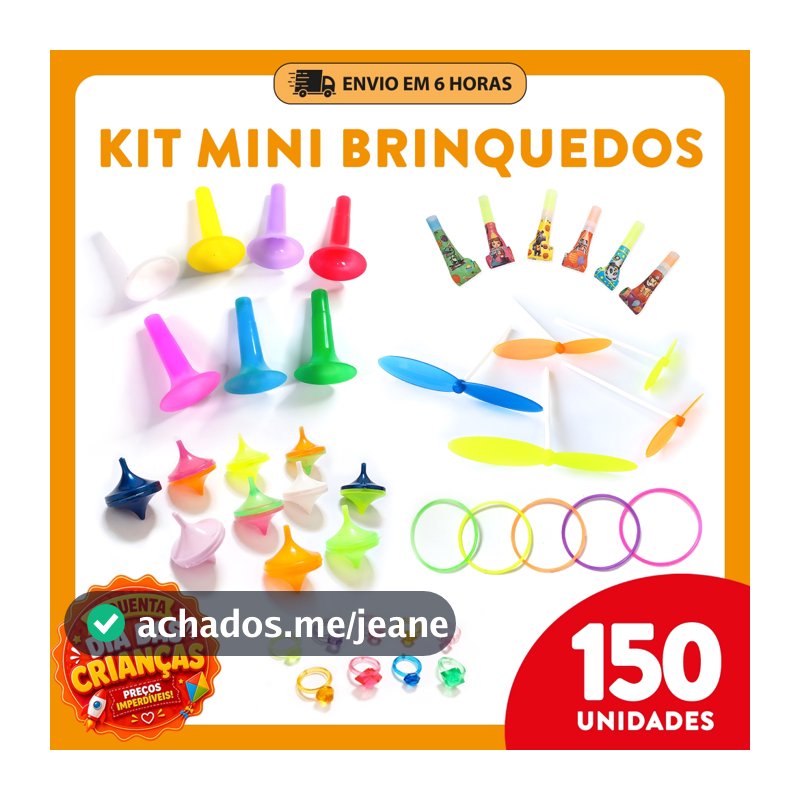 Kit 150 Mini Brinquedos Sortidos para Lembrancinhas de Aniversário, Festa e Sacolinha Surpresa
