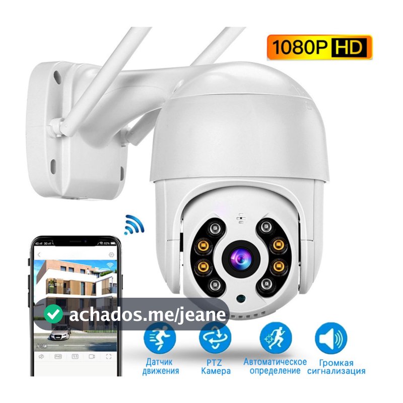 Camera Ip A8 ICSEE Wifi Externa Hd Sensor De Movimento Ptz Speed Dome a Prova Agua Zoom 2 Antena