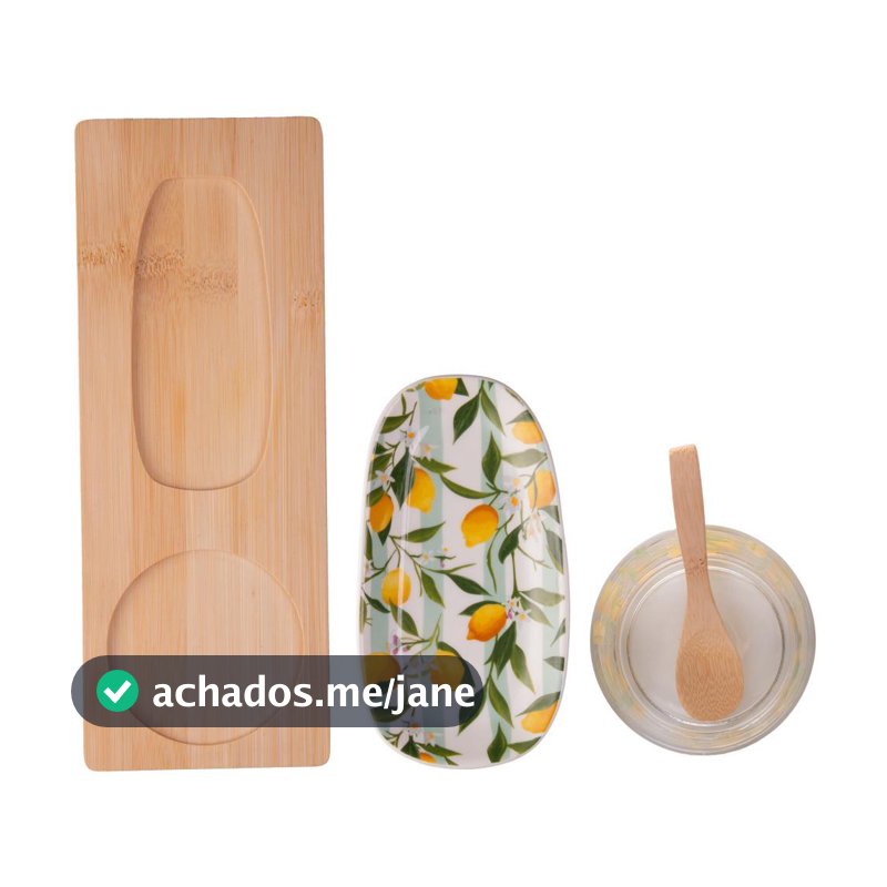 3 Pecas para Servir Siciliano 28cm x 10,5cm x 6cm Bambu Lyor Conjunto para Mesa Posta Café e Servir Qualidade Jantar Uso