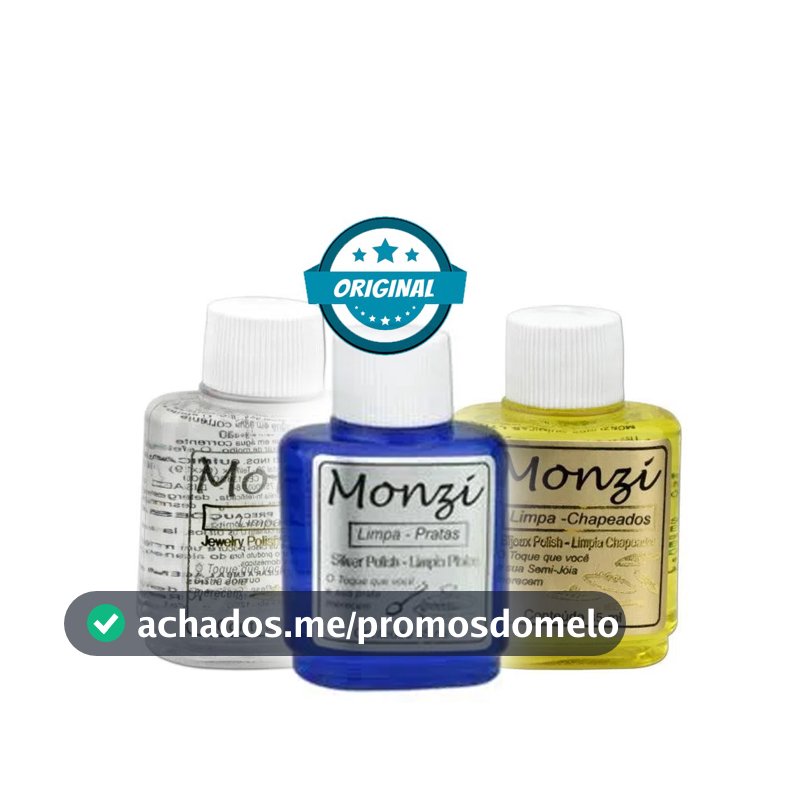 Limpa Pratas Monzi Original 35ml - Liquido para limpar pratas, folheado ou joias