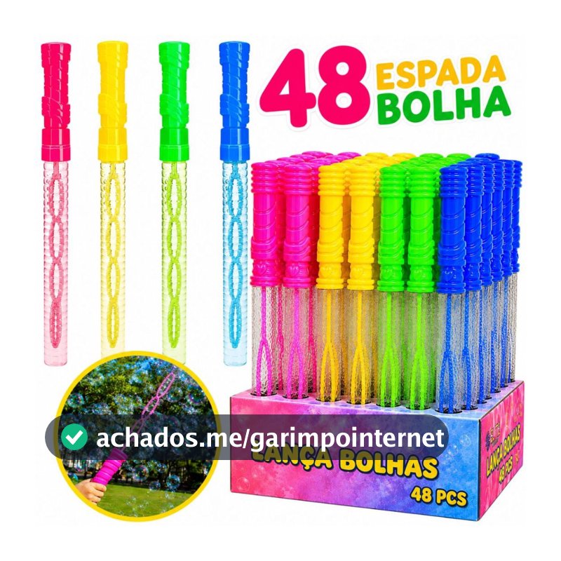 Kit 48 Bolha de Sabão Bolinha de Sabão Kit Lembracinha Festa Brinquedo Infantil Escolar Espada De Bolhas Gigante