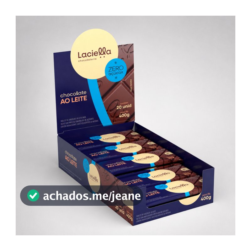 Chocolate Laciella Zero Açúcar 20g Ao Leite - 20 un