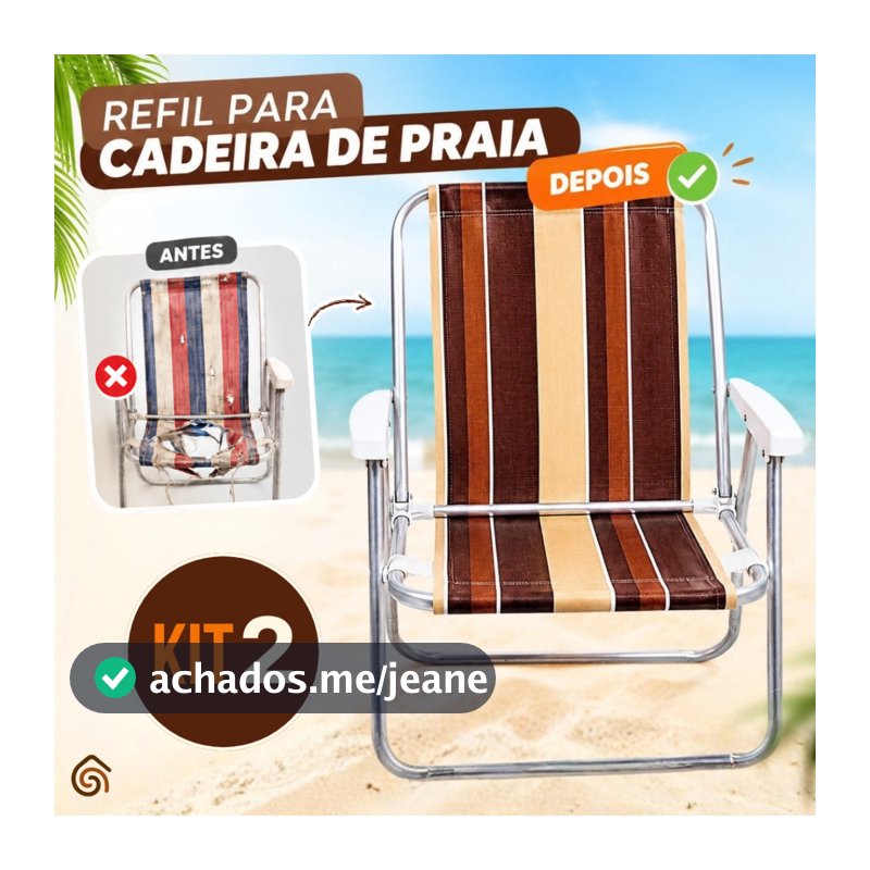 Refil Para Cadeira de Praia Original Sol Kit 2 Unidades