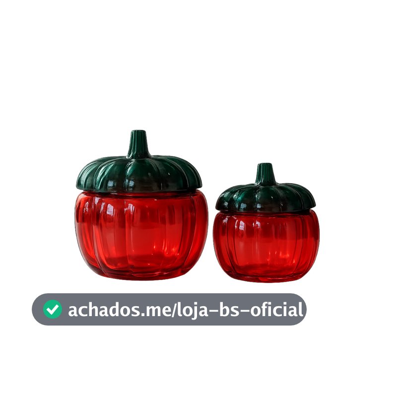 Kit 2 Potes de Vidro Formato de Abóbora Color 560ml e 1000ml