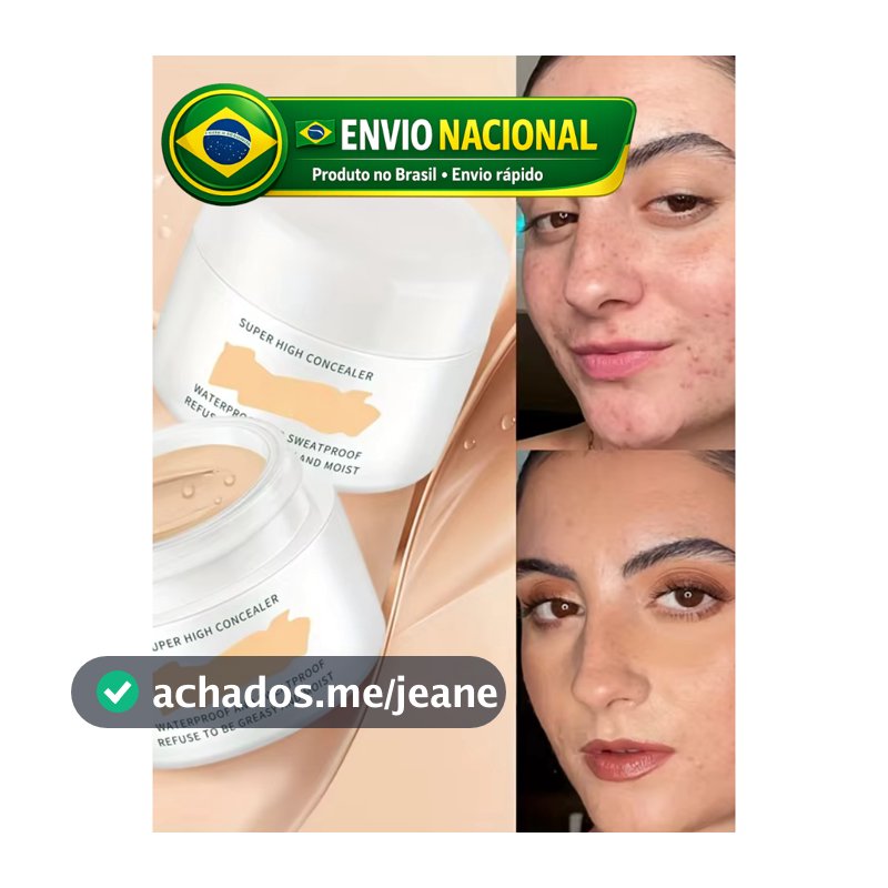 Corretivo Líquido Facial Alta Cobertura à Prova D’Água Hidratante para Olheiras Acne e Manchas