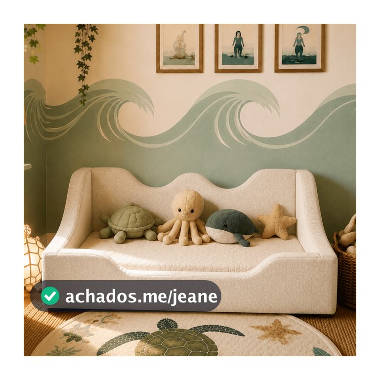 Cama Berço Infantil Com Colchão 100% Espuma Desenvolvimento Seguro Para Quarto de Bebê Vai No Chão Com Proteção Lateral