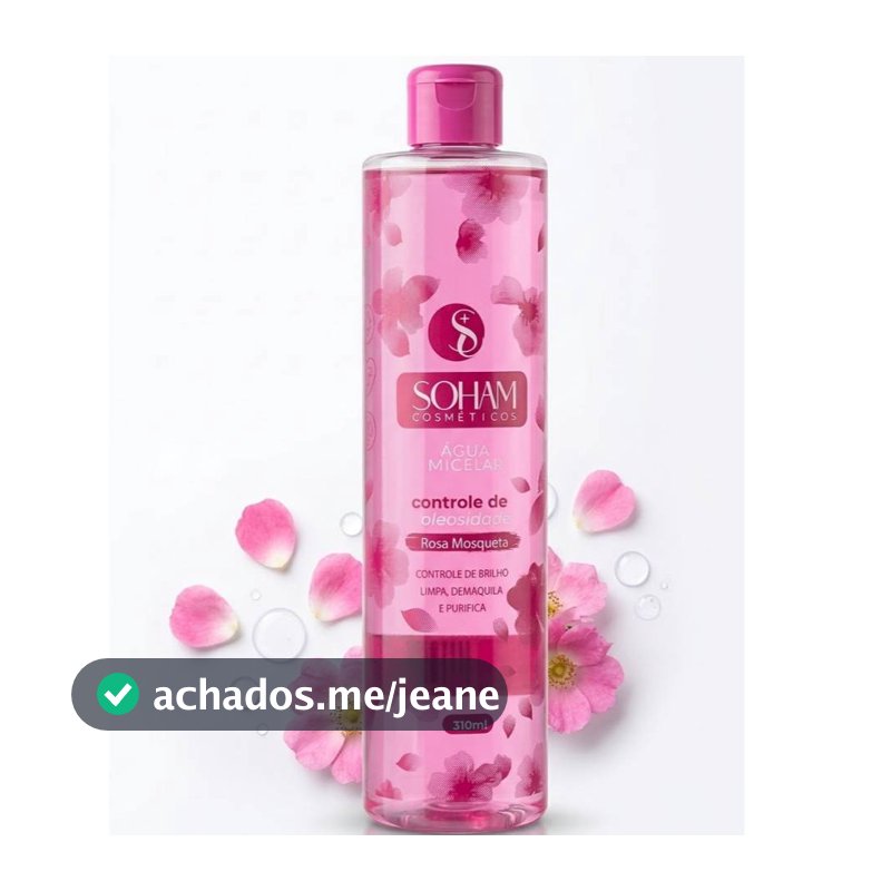 Água Micelar Soham Cosméticos Rosa Mosqueta 310ml – Controle de Oleosidade
