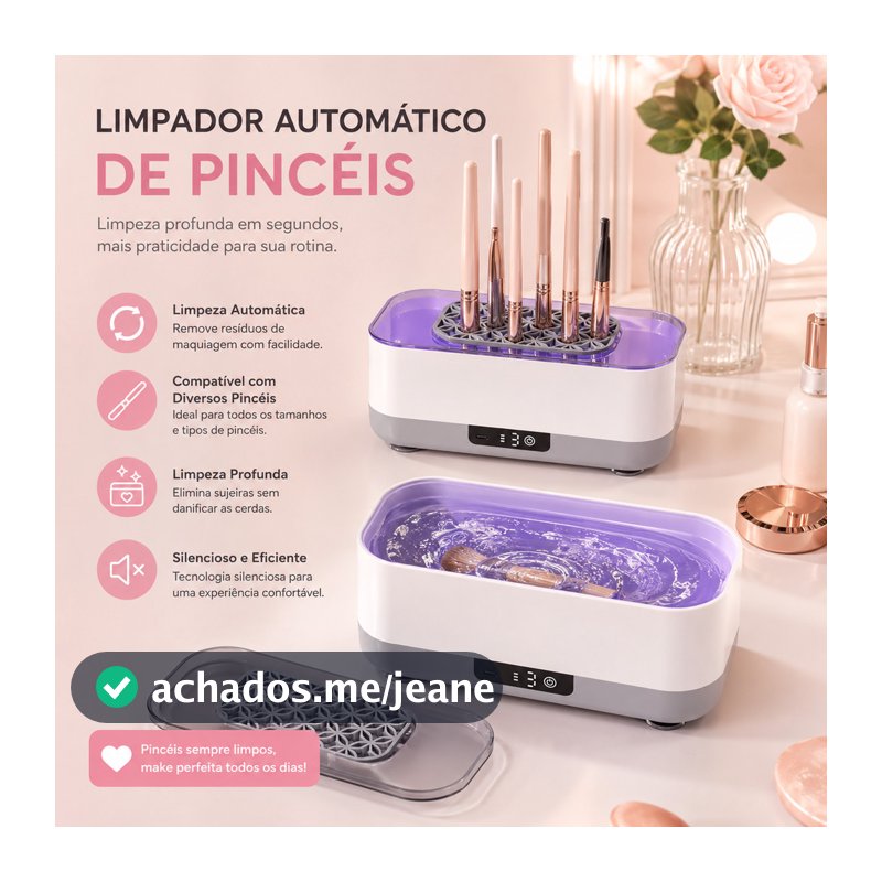 Máquina de Limpeza Ultrassônica Portátil USB 3 Modos para Óculos, Joias, Relógios e Acessórios