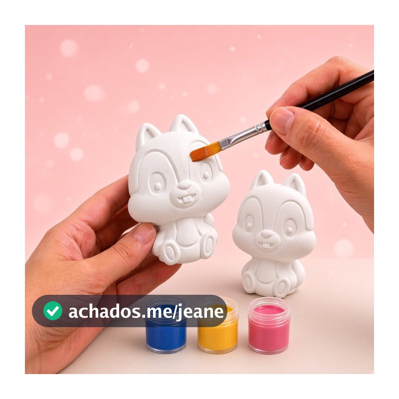 Kit Brinquedos Para Colorir Brincar Criança Tinta A Base De Agua 3 Brinquedo Pincel 2 Esquilos Colorir Pintar