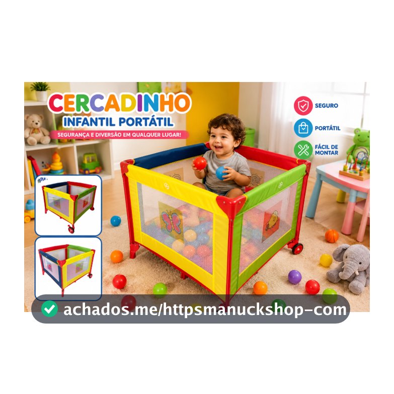 Cercadinho Bebe Grande Berço Portátil Com rodinhas Colorido Cercado Infantil Dobravel Chiqueirinho