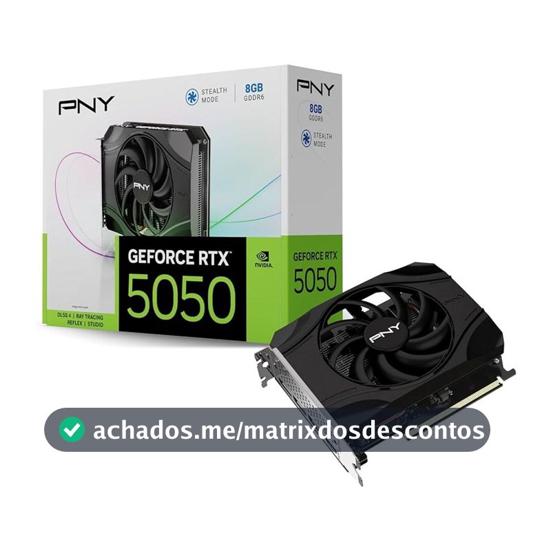 Placa de Video GeForce NVIDIA PNY RTX5050 8GB GDDR6 VCG50508SFXPB1