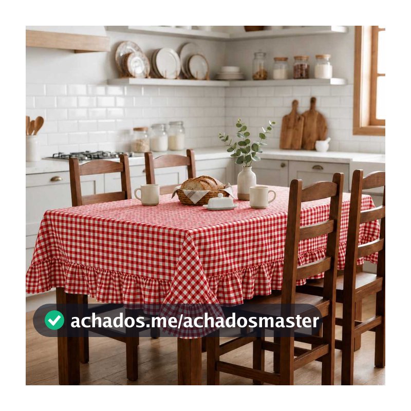 Toalha de Mesa com Babado | 4 cadeiras | 6 cadeiras | 8 cadeiras