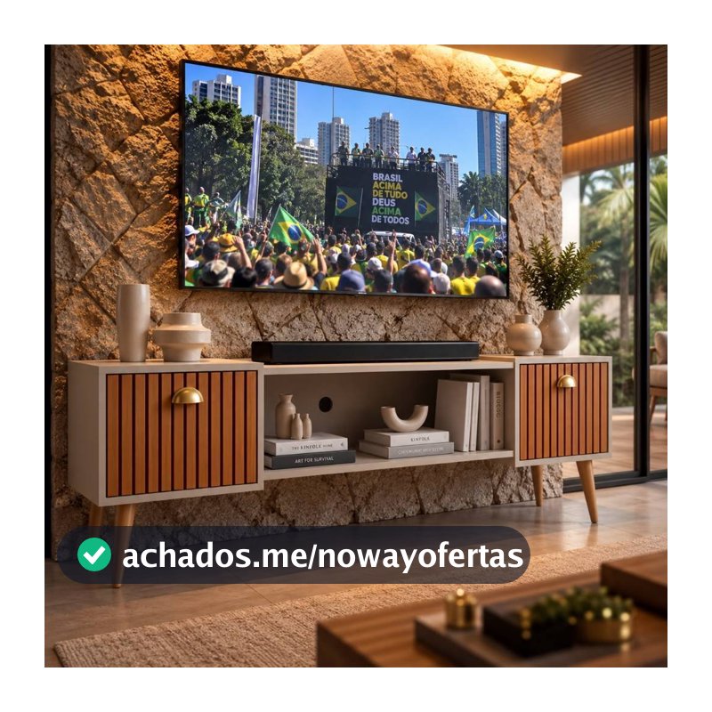Rack para TV Bancada com pés 1.20 Life ou 1.10 ate 50polegadas -  2 Portas Moderno Parede TV Até 50Pol Quarto Sala