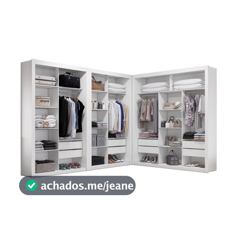 Closet Modulado 8 gavetas 15 Prateleiras 100% MDF Amoudi Móveis