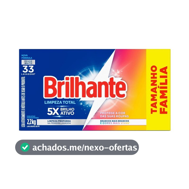Lava Roupas em Pó Brilhante Roupas Brancas e Coloridas Limpeza Total 2,2kg
