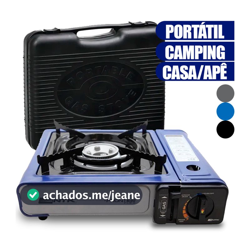 Fogareiro Portátil Nautika Frontier Guepardo Uno 3 em 1 Camping Casa Com Acendedor Automático Maleta de Transporte