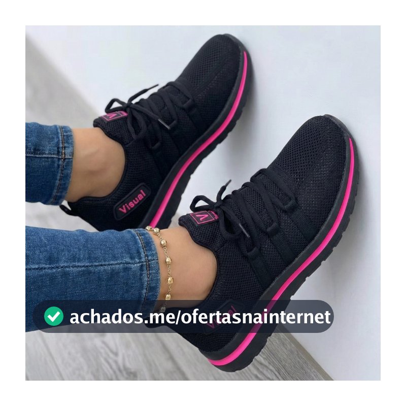 Tênis Feminino Esportivo Super Leve e Macio Ideal p/ Academia Corrida Caminhada Confortável 34 ao 39