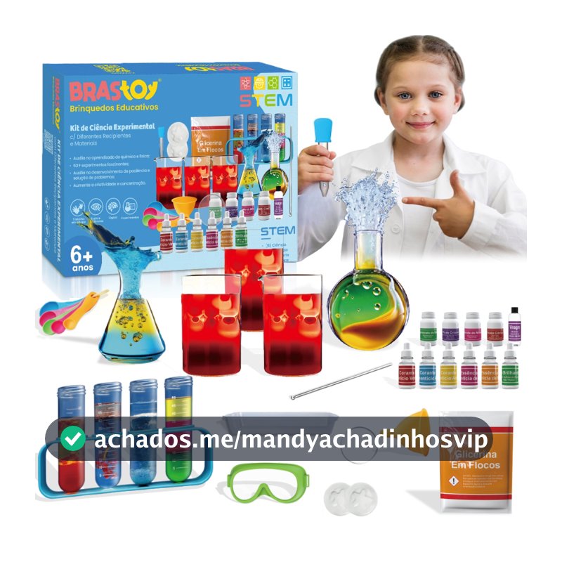 BRASTOY Kit de Laboratório Experiências Científicas para Crianças Aprendizagem Educativa com 50/100 Atividades
