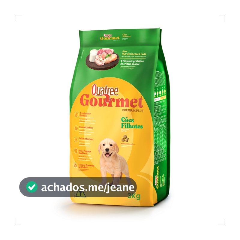 Ração Quatree Gourmet Cães Filhotes Mix Carnes e Leite - 3Kg