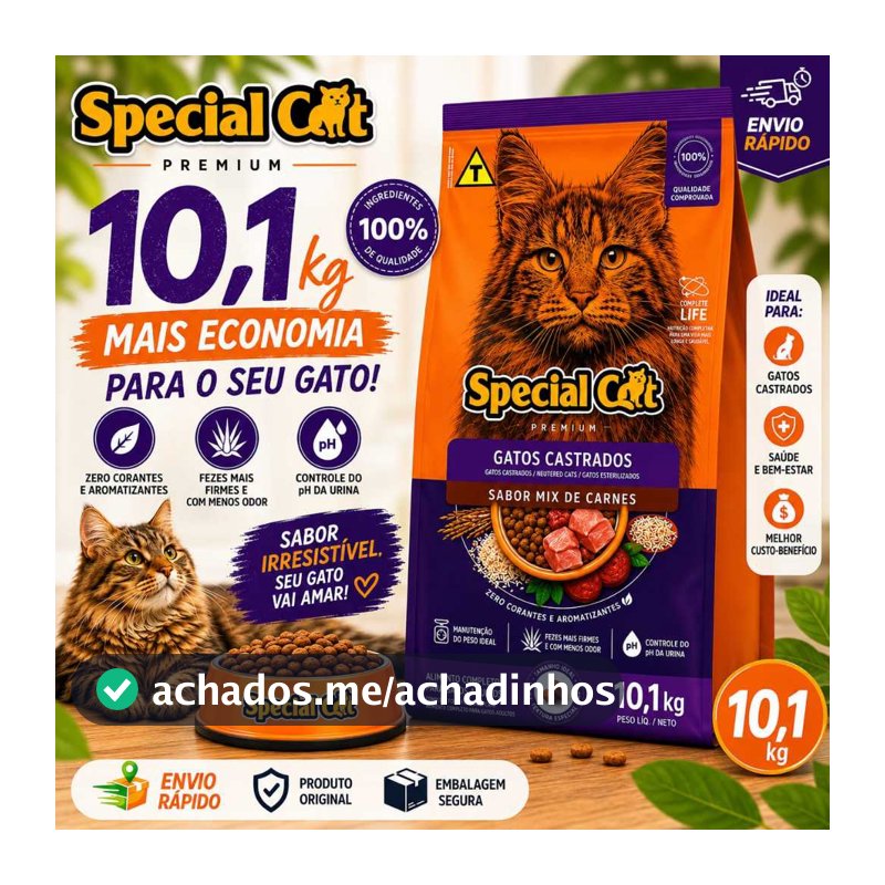 Ração Premium para Gatos Castrados Special Cat 10,1kg