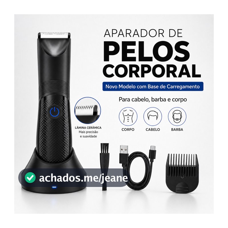 Máquina de cortar cabelo para uso unissex, à prova d'água, aparador de pelos do corpo