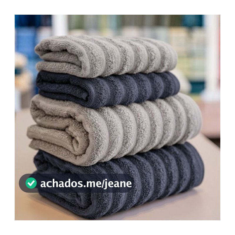 Jogo de Toalha de Banho 100% Algodão 4 Peças Gigante Grossa Excelente Absorção Banhão Habitat Wave