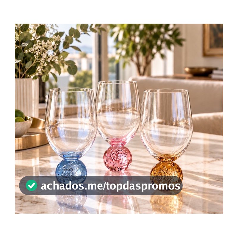 Kit 6 Copos Bubble Sphere 540ml – Design Sofisticado em Vidro