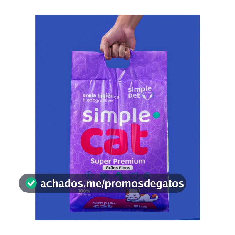 Areia Higiênica para Gatos 8kg – Simple Cat Grãos Finos Biodegradável
