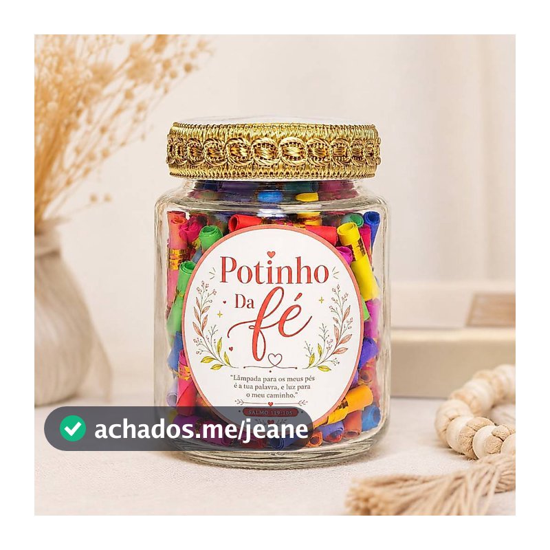 Potinho da Fé com 120 Versículos Bíblicos