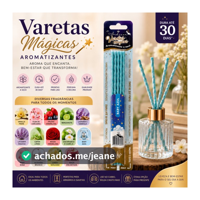 Varetas Mágicas Aromatizantes A Seco Para Carro Armário Guarda Roupa Bolsa E Ambiente