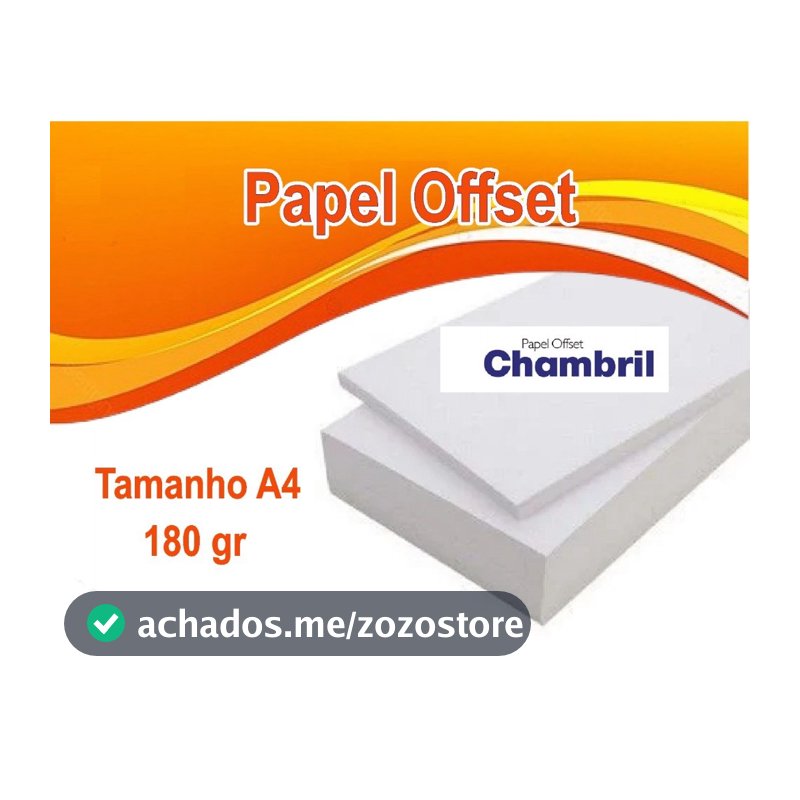 Papel Offset Chambril 180g A4. 100 folhas