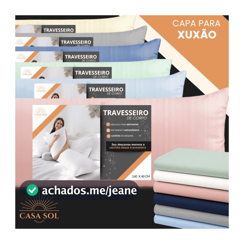 Capa Fronha Travesseiro De Corpo Micropercal 400 Fios Xuxão 1,40x0,40cm com Zíper