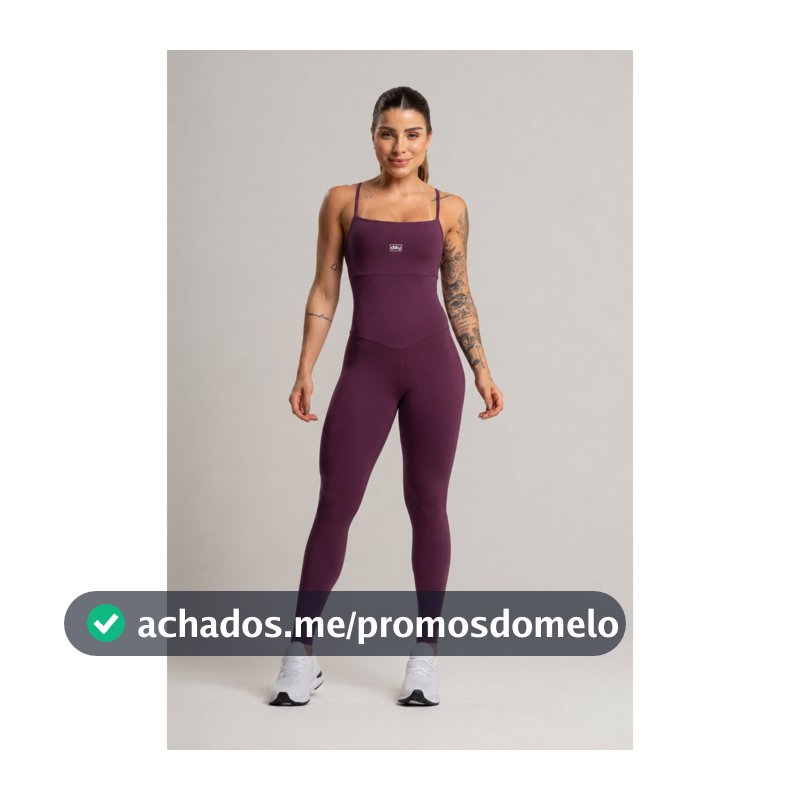 Macacão Fitness Poliamida Alcinha Zero Transparência Com Abertura Para Bojo Removível