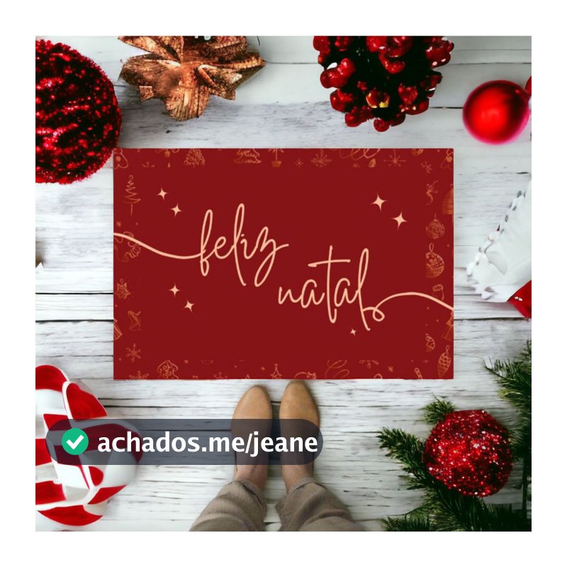 Tapete para porta antiderrapante decoração de natal - Feliz Natal