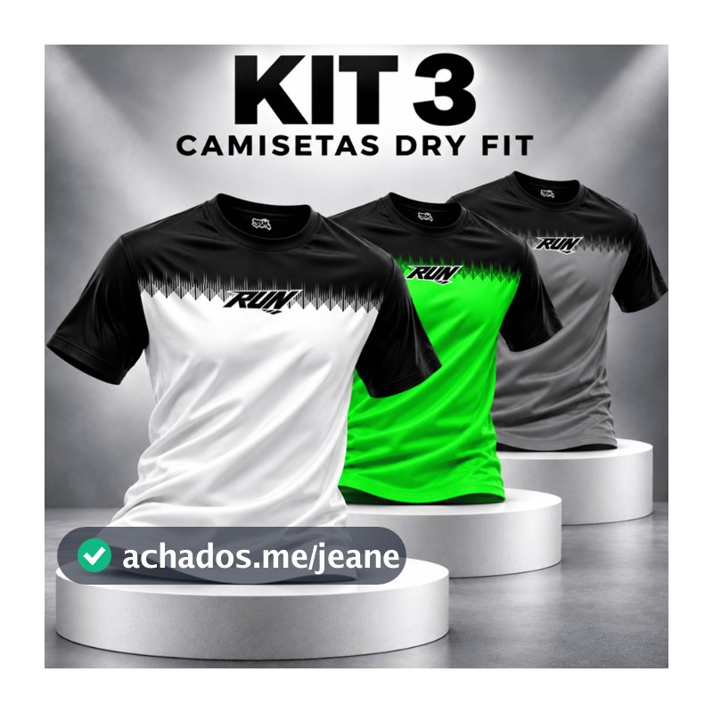 Kit 3 Camisetas Esportivas Masculinas Dry Fit Manga Curta Corrida Caminhada Fitness Treino Academia Respirável