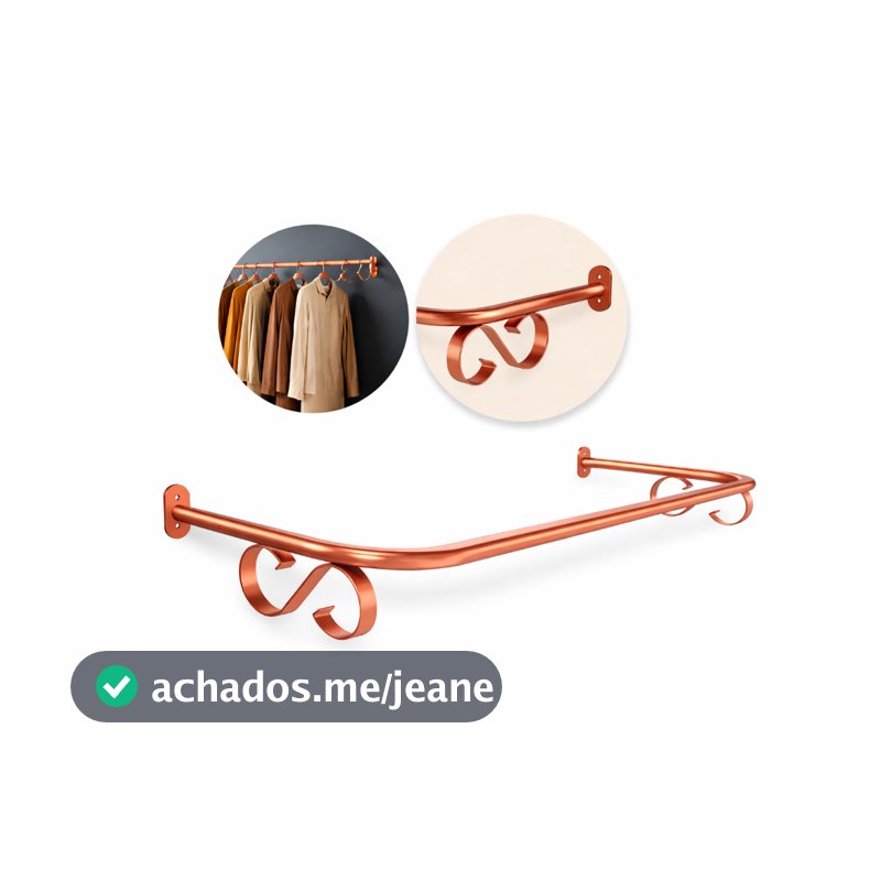 Arara de Parede Dourada  Rose Gold Cabideiro de Roupas Vintage Clássica Suporte para Roupas Loja Quarto Closet