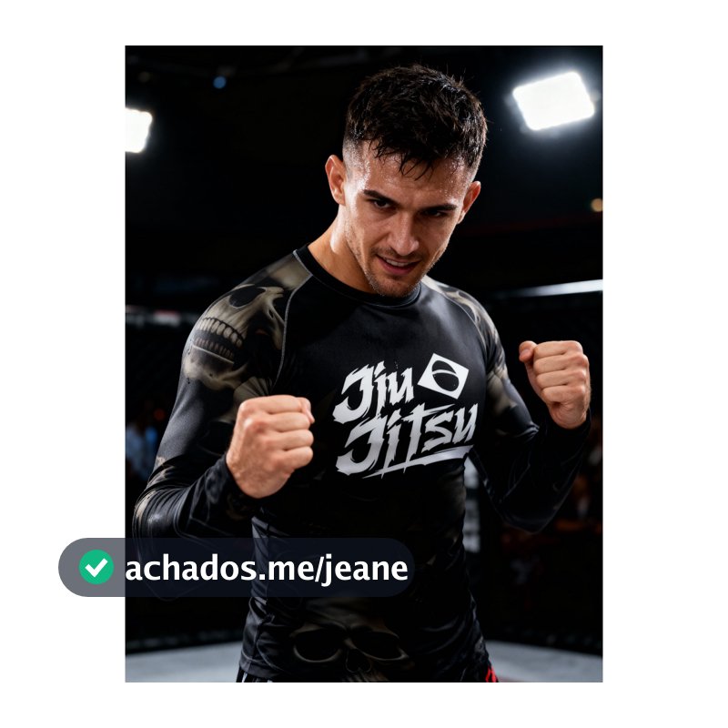 Rashguard Jiu Jitsu NoGi Caveira – Camisa de Compressão Masculina MMA Treino Grappling Luta Fitness